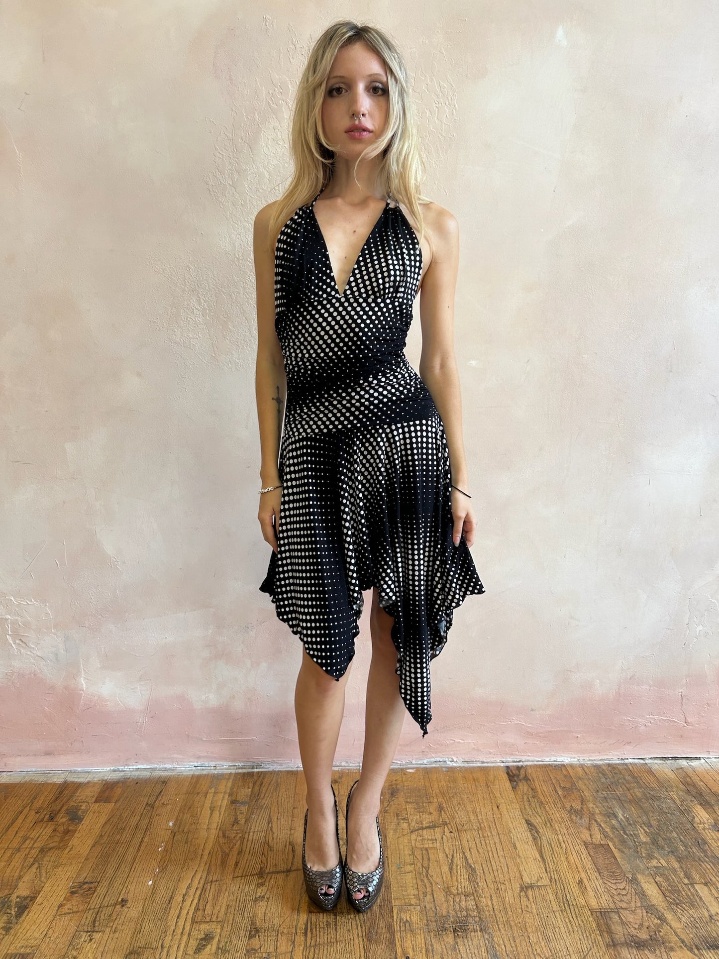 Polka Dot Halter Fairy Mini Dress