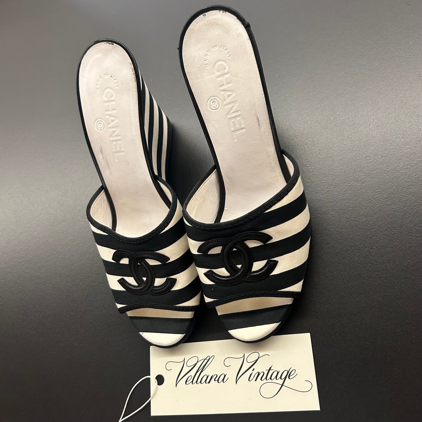 Chanel Cruise 2010 Striped Wedge Sandals