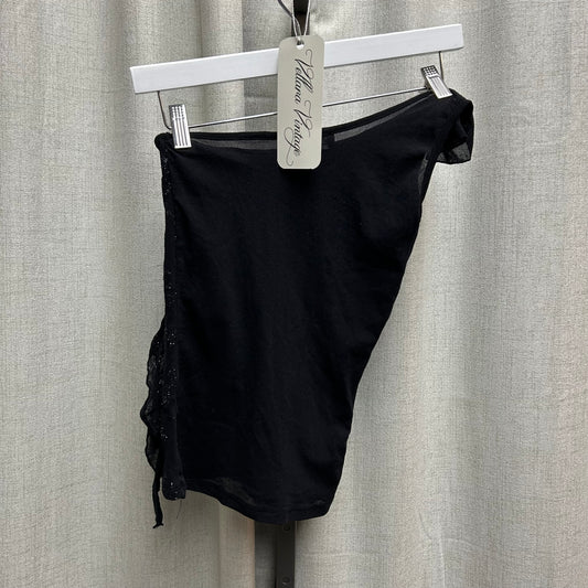 Morgan Black Sparkly Asymmetrical Top