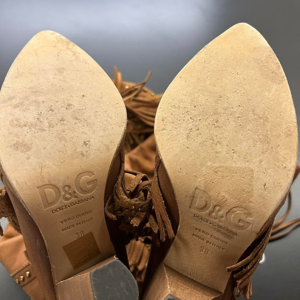 D&G Spring 2010 Leather Fringe Boots
