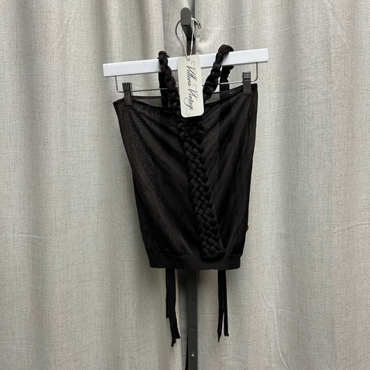 Roberto Cavalli Brown Knotted Knit Halter Top