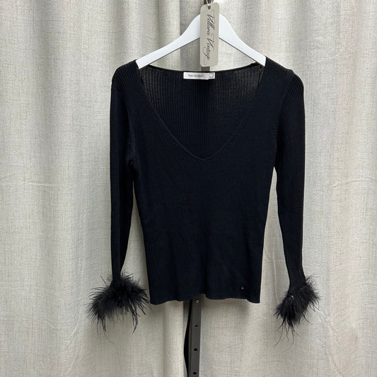 Pedro del Hierro Black Long Sleeve V Neck Sweater