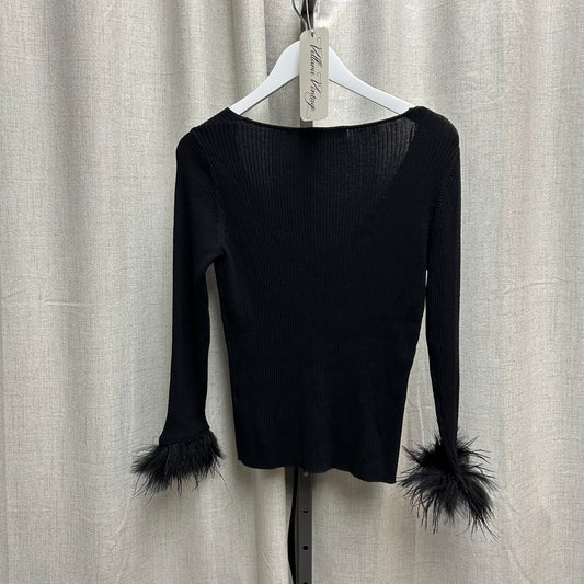 Pedro del Hierro Black Long Sleeve V Neck Sweater
