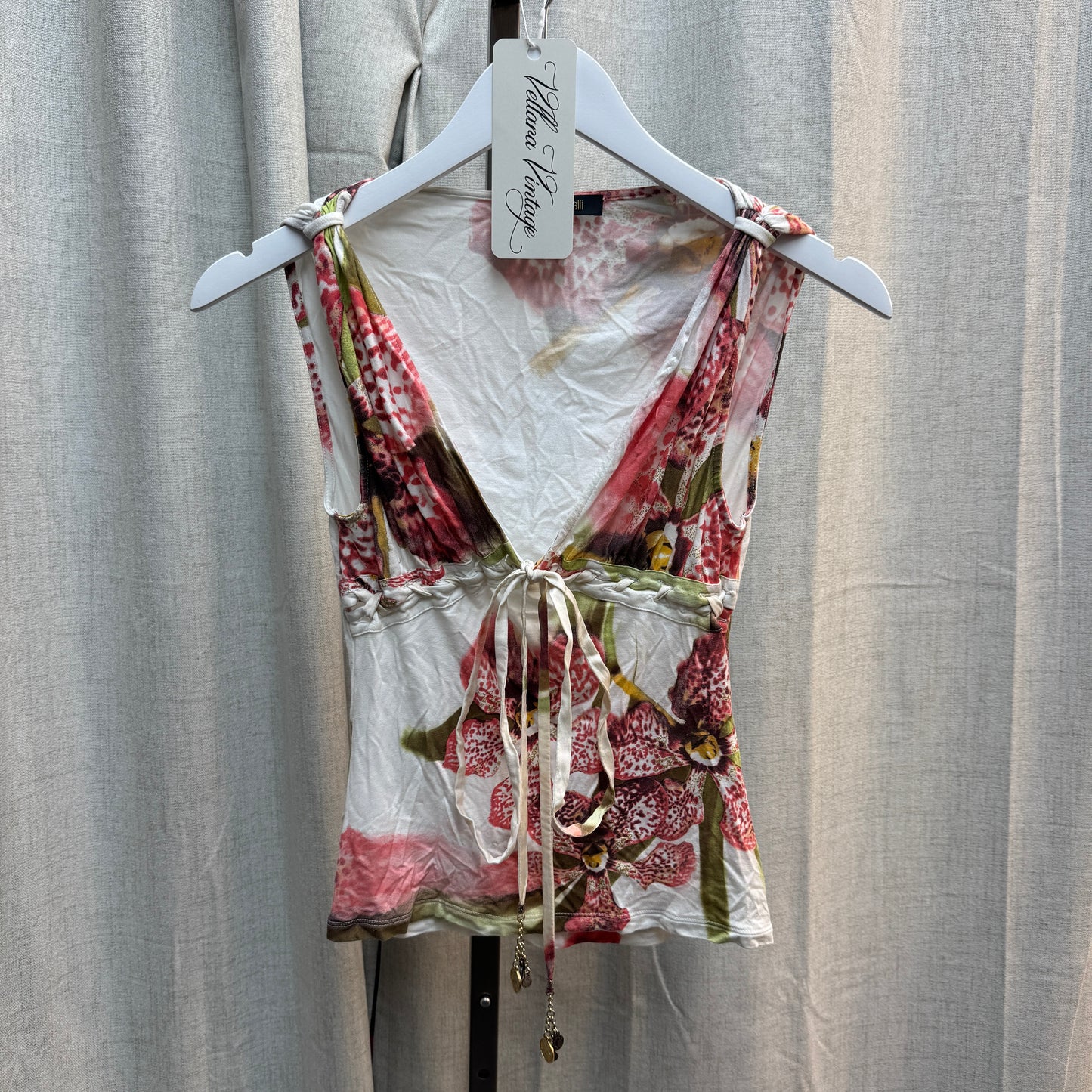 Roberto Cavalli S/S 2004 Floral Orchid Tank Top