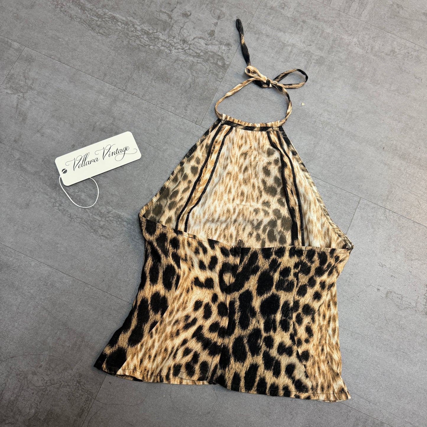 Just Cavalli Leopard Print Halter Tank Top