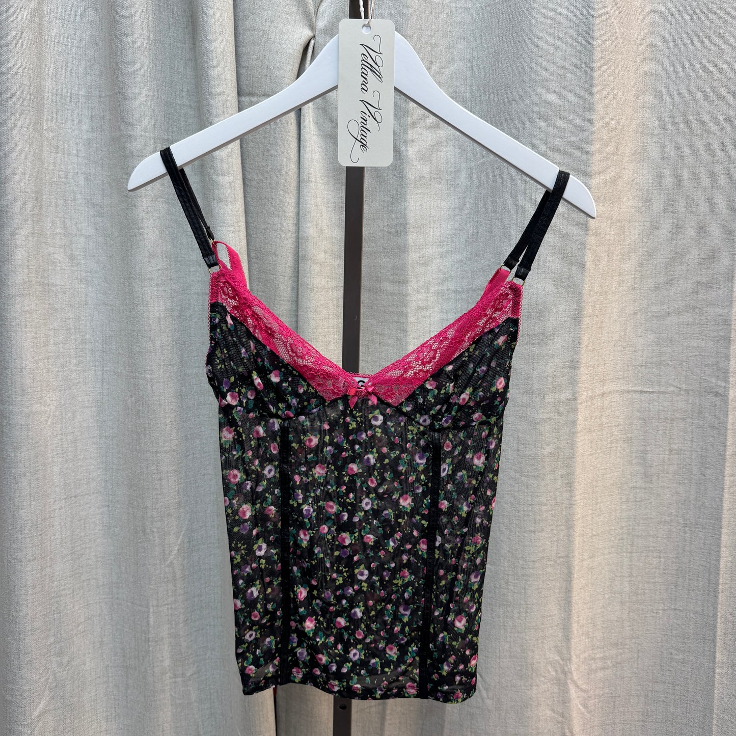 D&G Floral Pink Sheer Cami Top