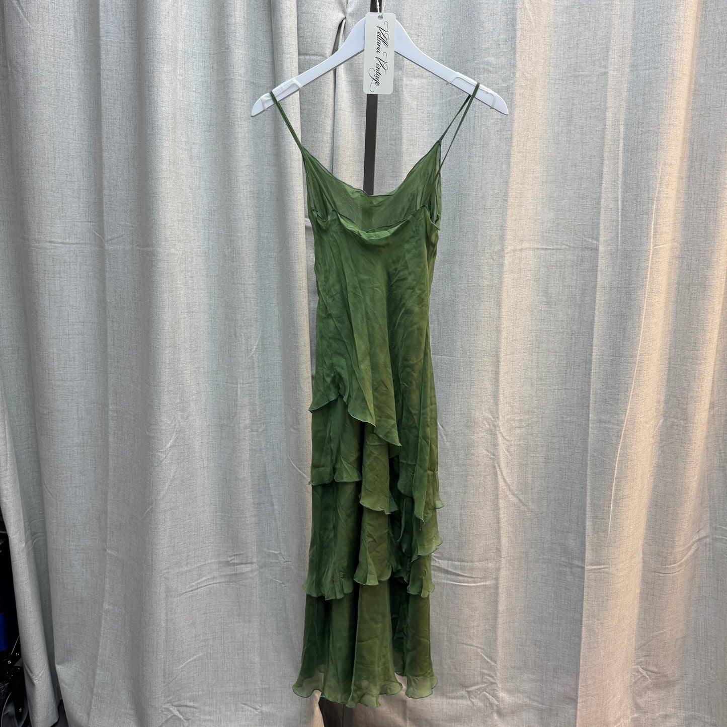 Roberto Verino Green Silk Layered Midi Dress