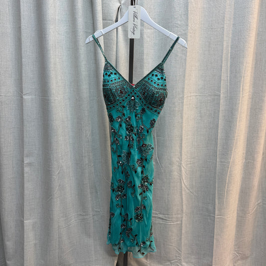 Aftershock Teal Beaded Midi Dress