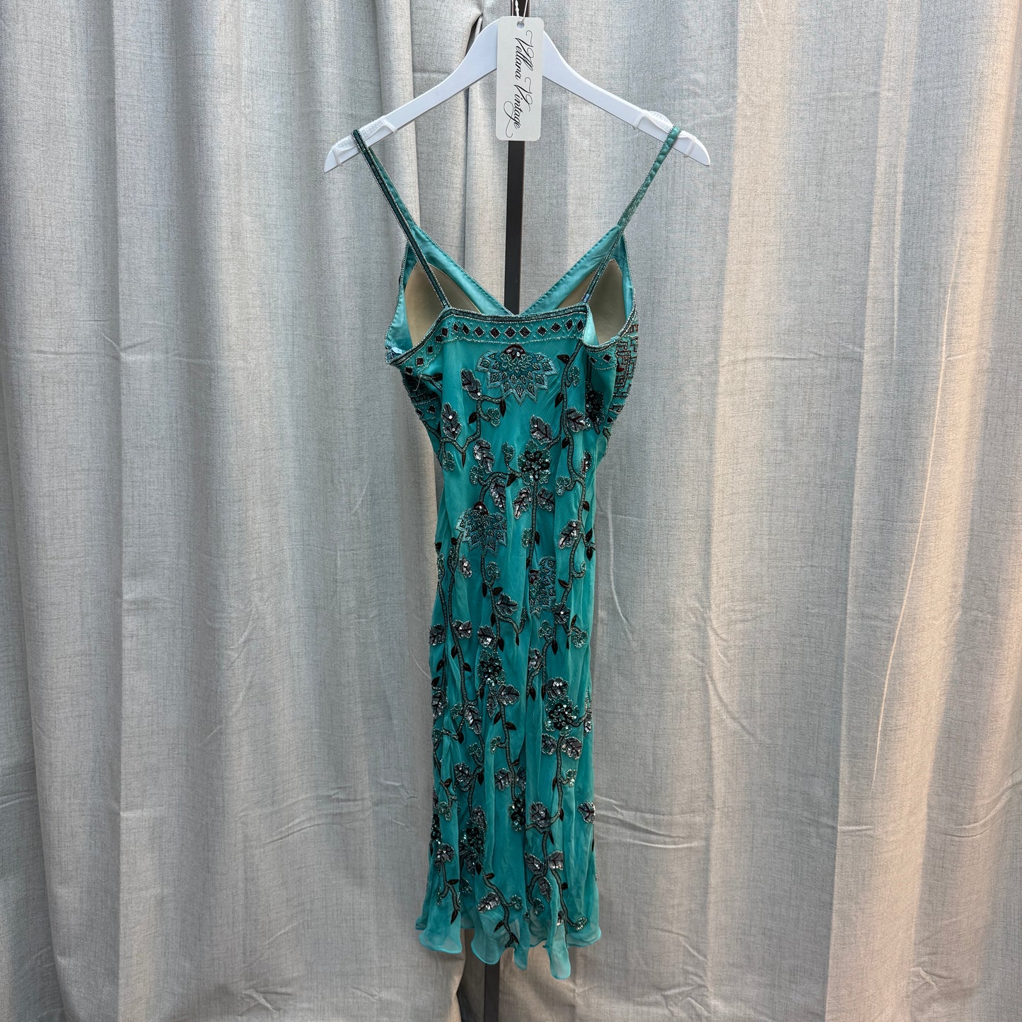 Aftershock Teal Beaded Midi Dress