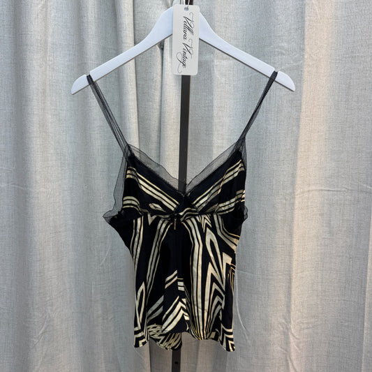 Roberto Cavalli Silk Abstract V-Neck Tank Top