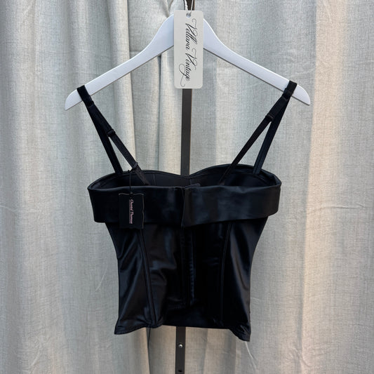Chantal Thomass Black Satin Layered Corset Top