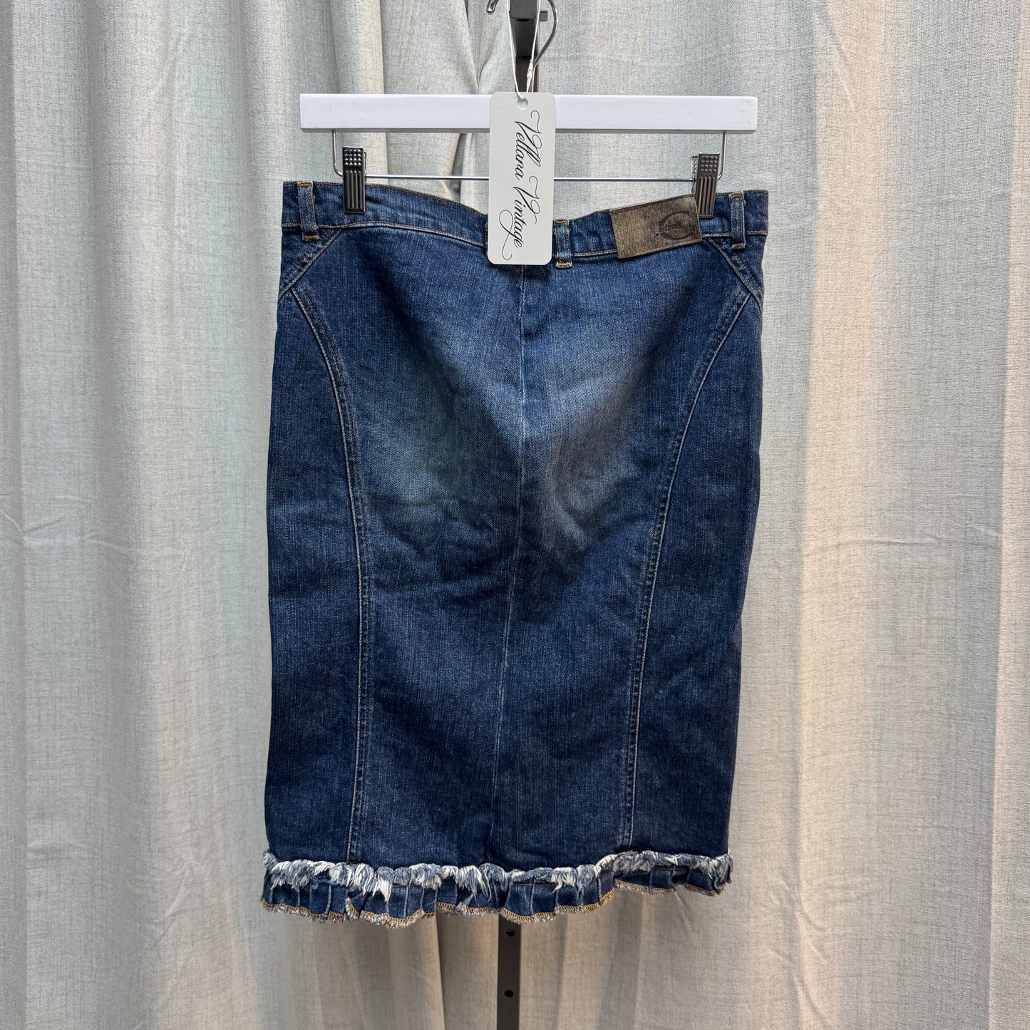 Just Cavalli Tiered Midi Denim Skirt
