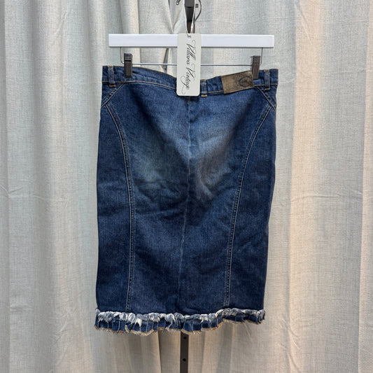 Just Cavalli Tiered Midi Denim Skirt