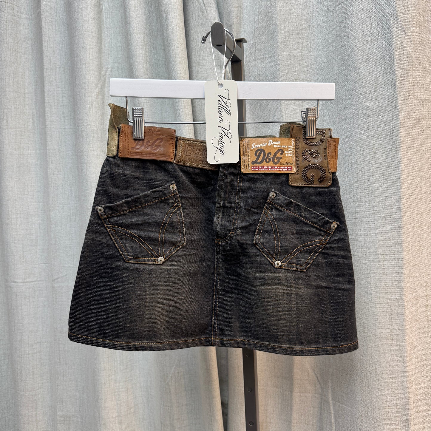 D&G Patchwork Denim Mini Skirt