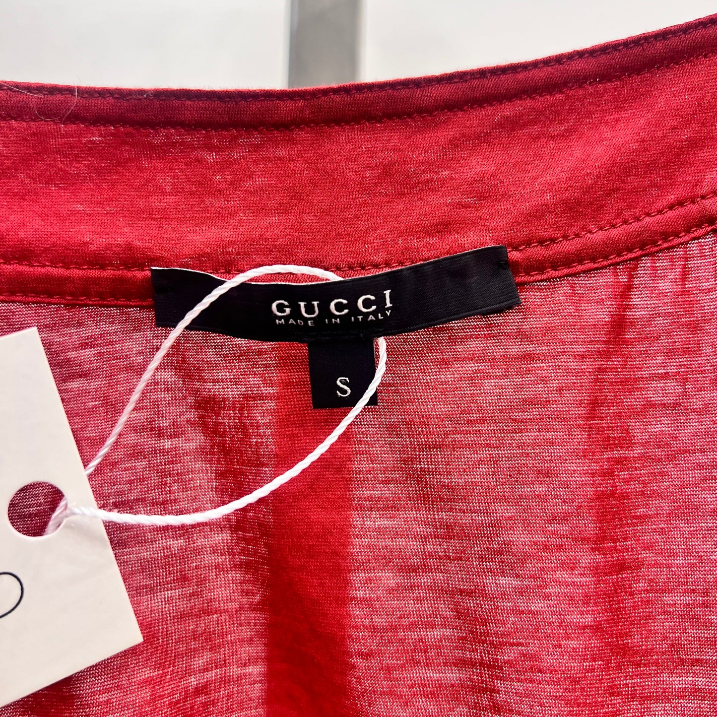 Red Gucci Tie-Back Top