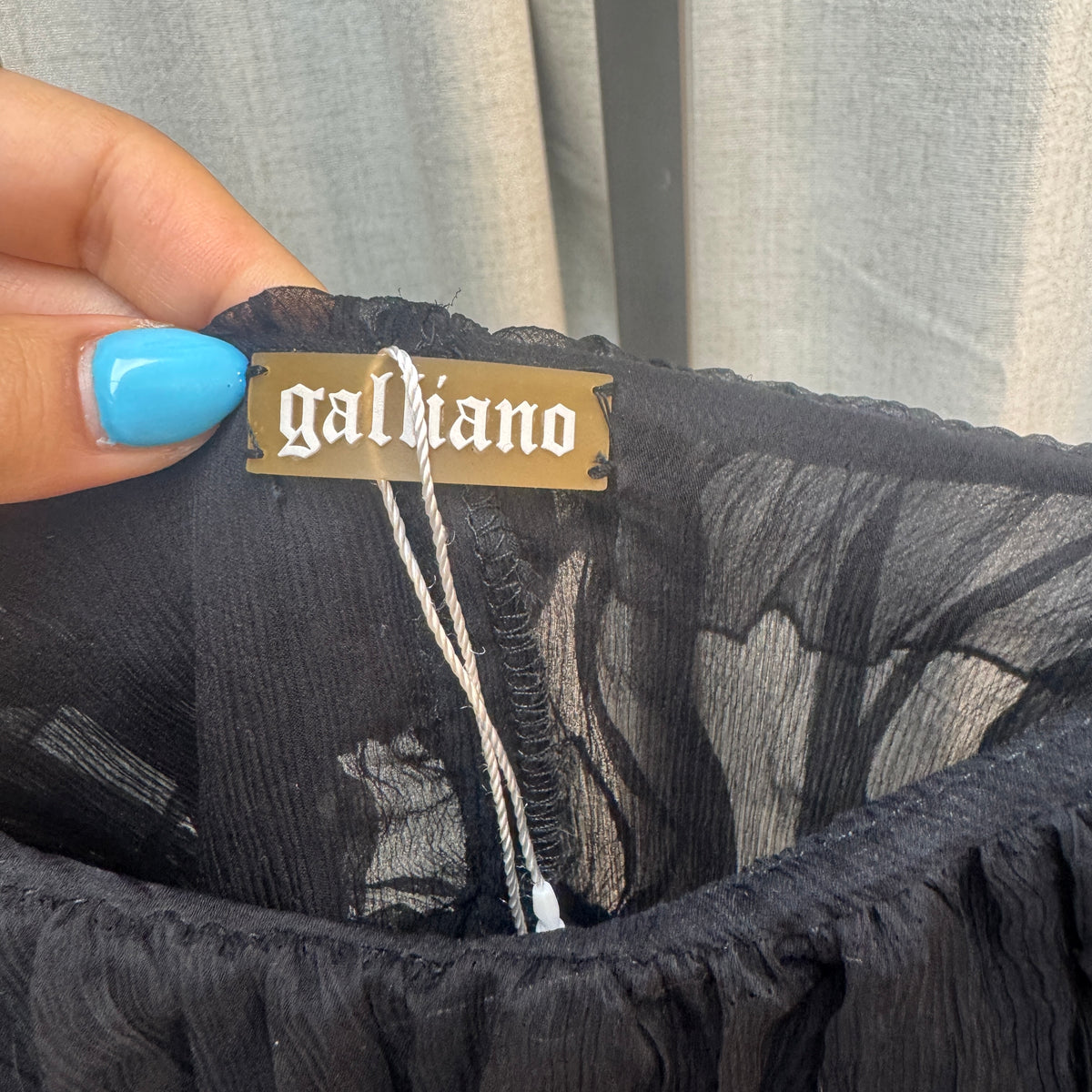 100% Silk Galliano Top with Mother of Pearl Buttons