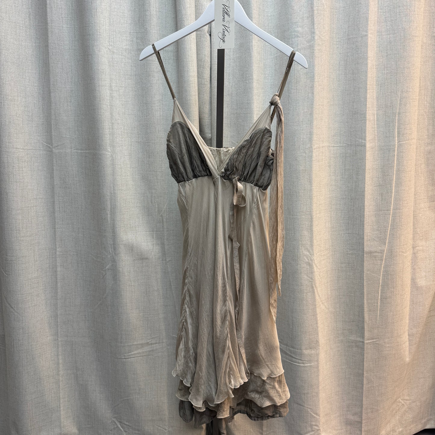 More by Siste's Gray Beige Bow Midi Dress
