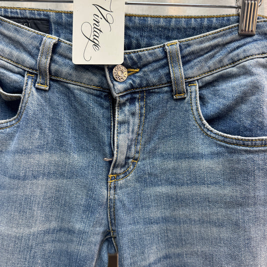 Gucci Blue Wash Straight Leg Frayed Jeans