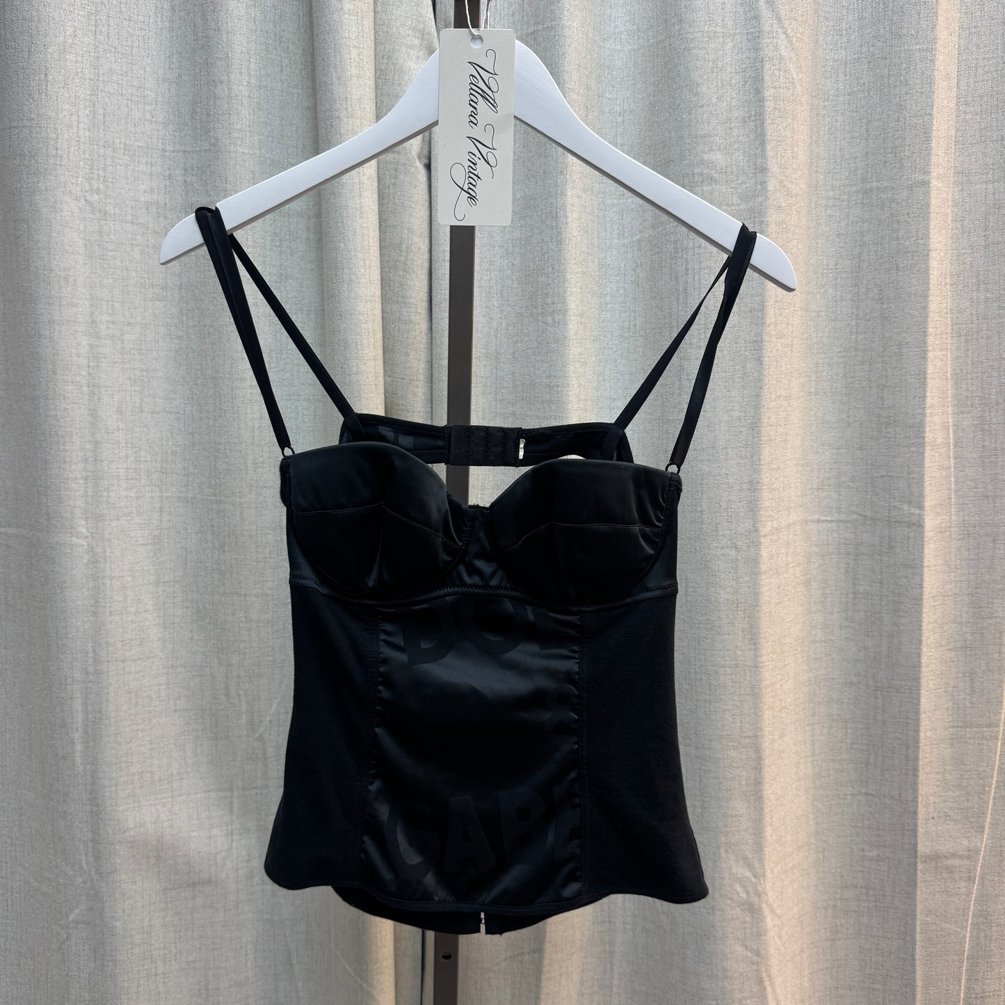 Dolce & Gabbana Logo Black Corset Top