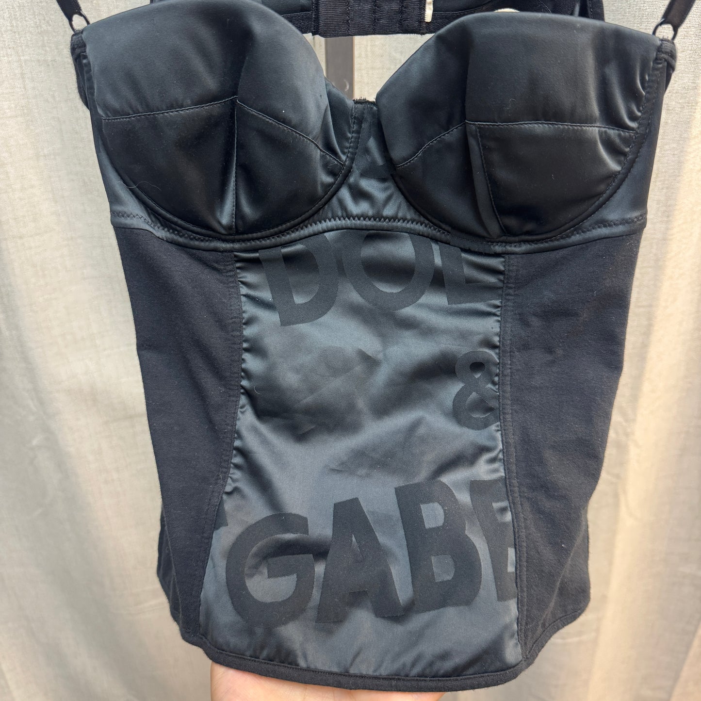 Dolce & Gabbana Logo Black Corset Top