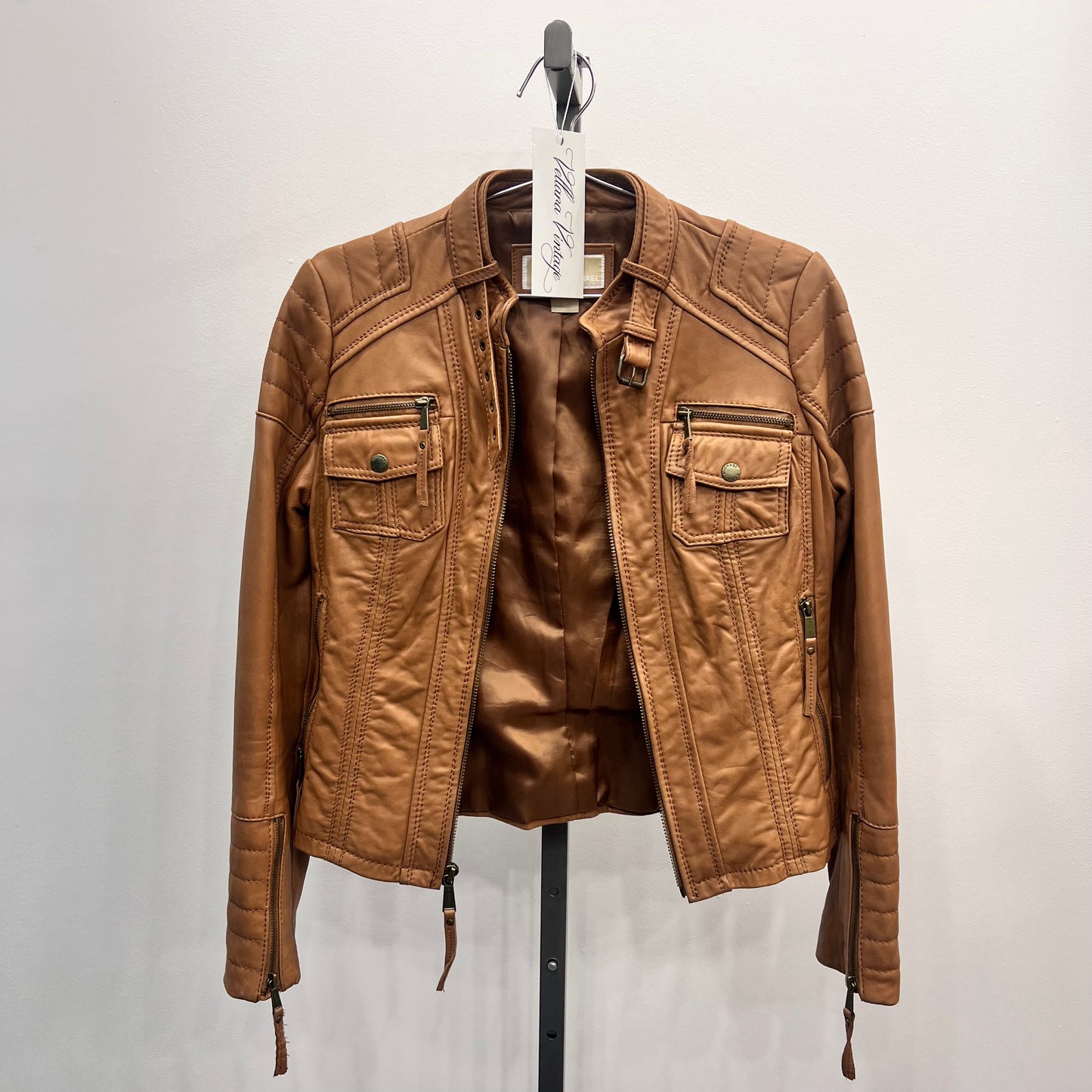Tan Michael Kors Leather Jacket