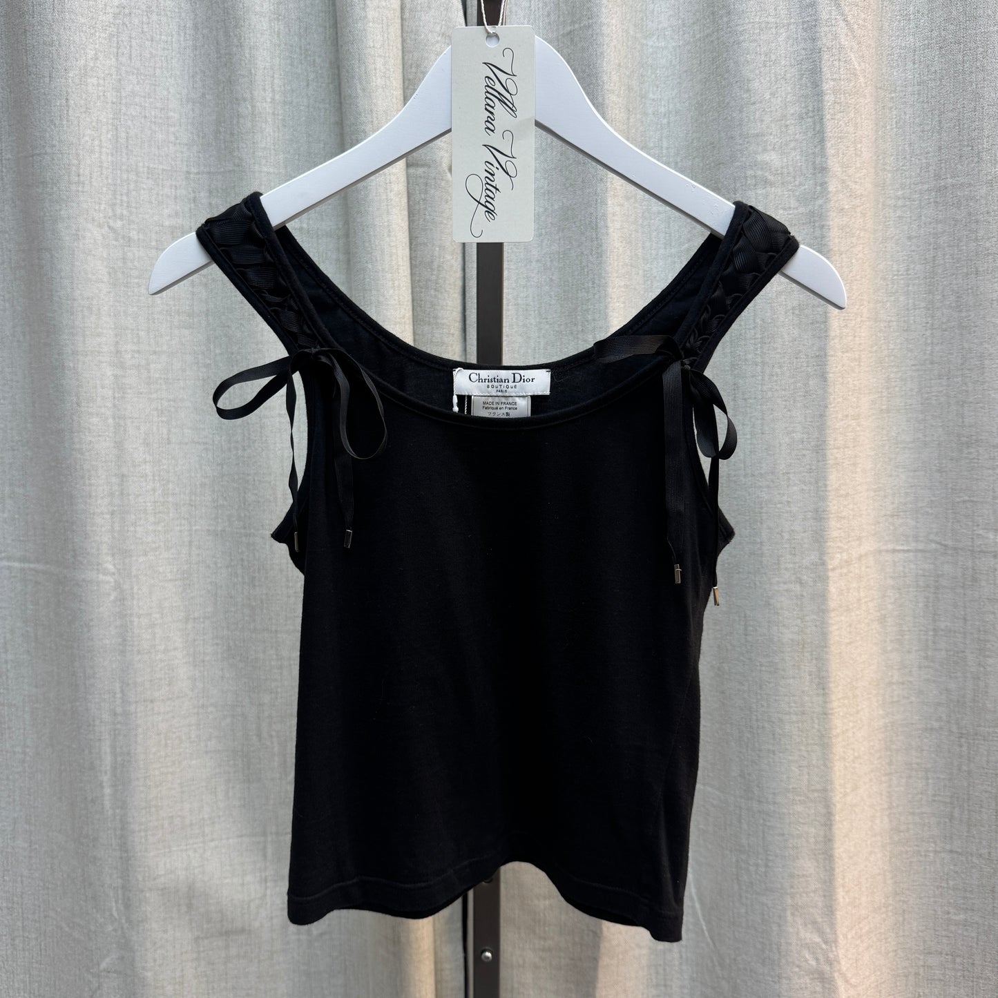 Christian Dior by John Galliano F/W 2002 Black Lace-Up Tank Top