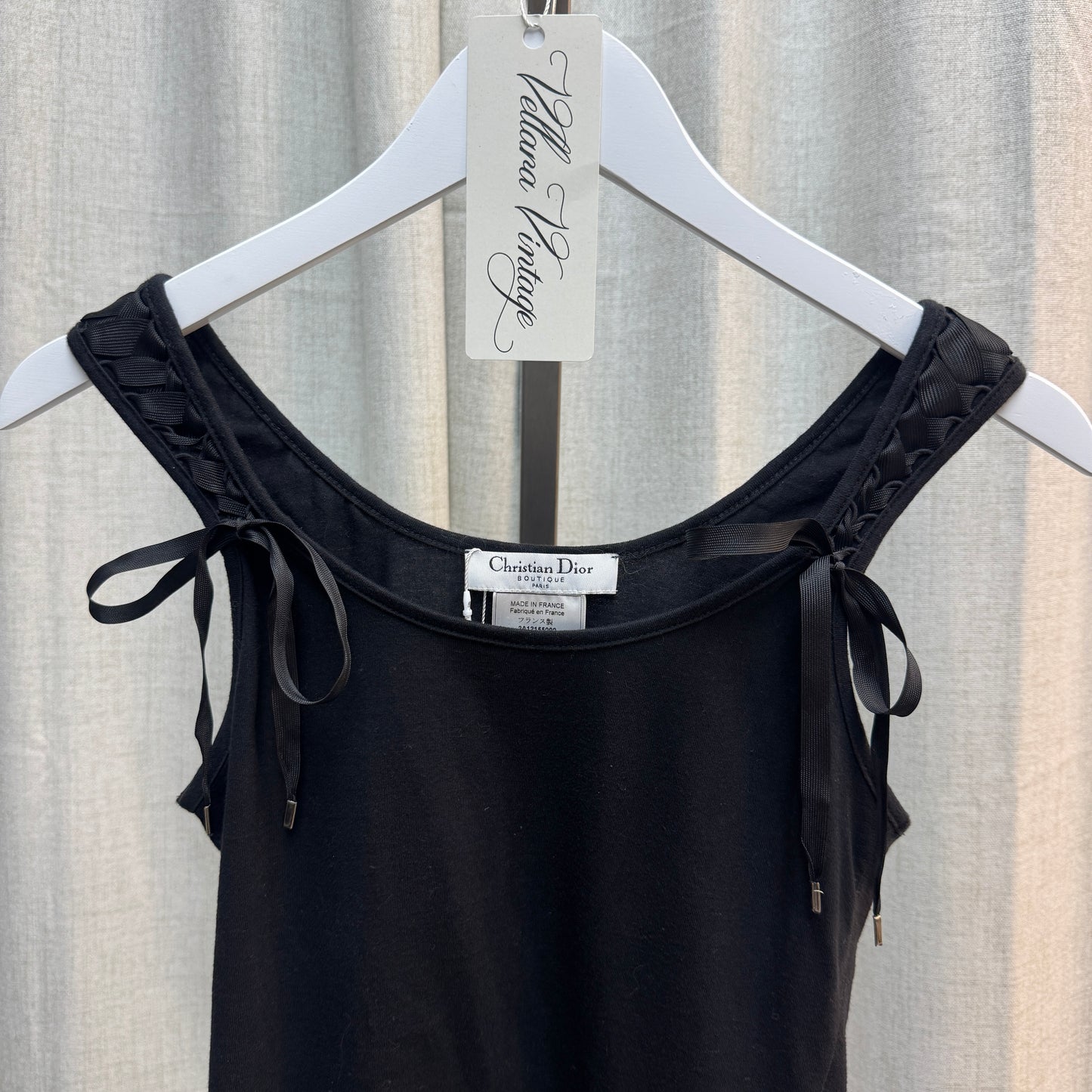 Christian Dior by John Galliano F/W 2002 Black Lace-Up Tank Top