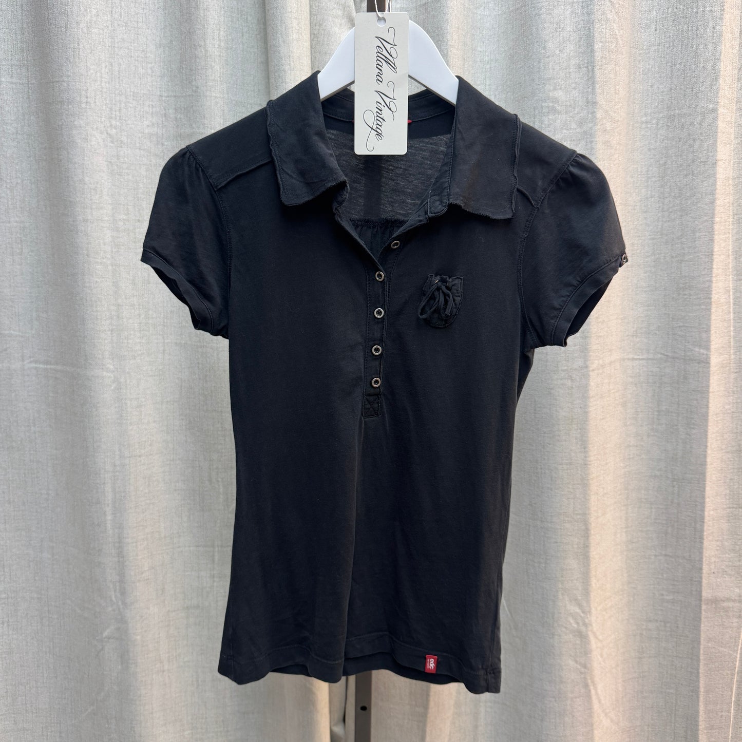 EDC by Esprit Black Pocket Polo Short Sleeve Top