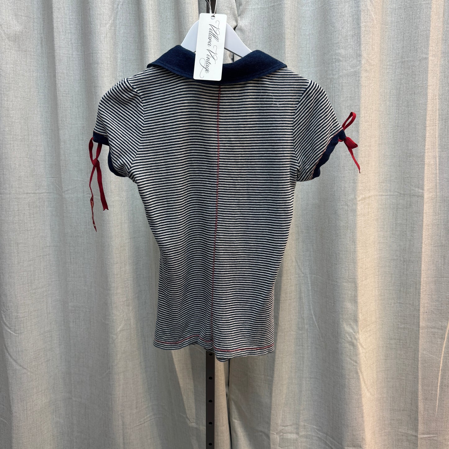 Fornarina Nautical Striped Appliqué Polo Short Sleeve