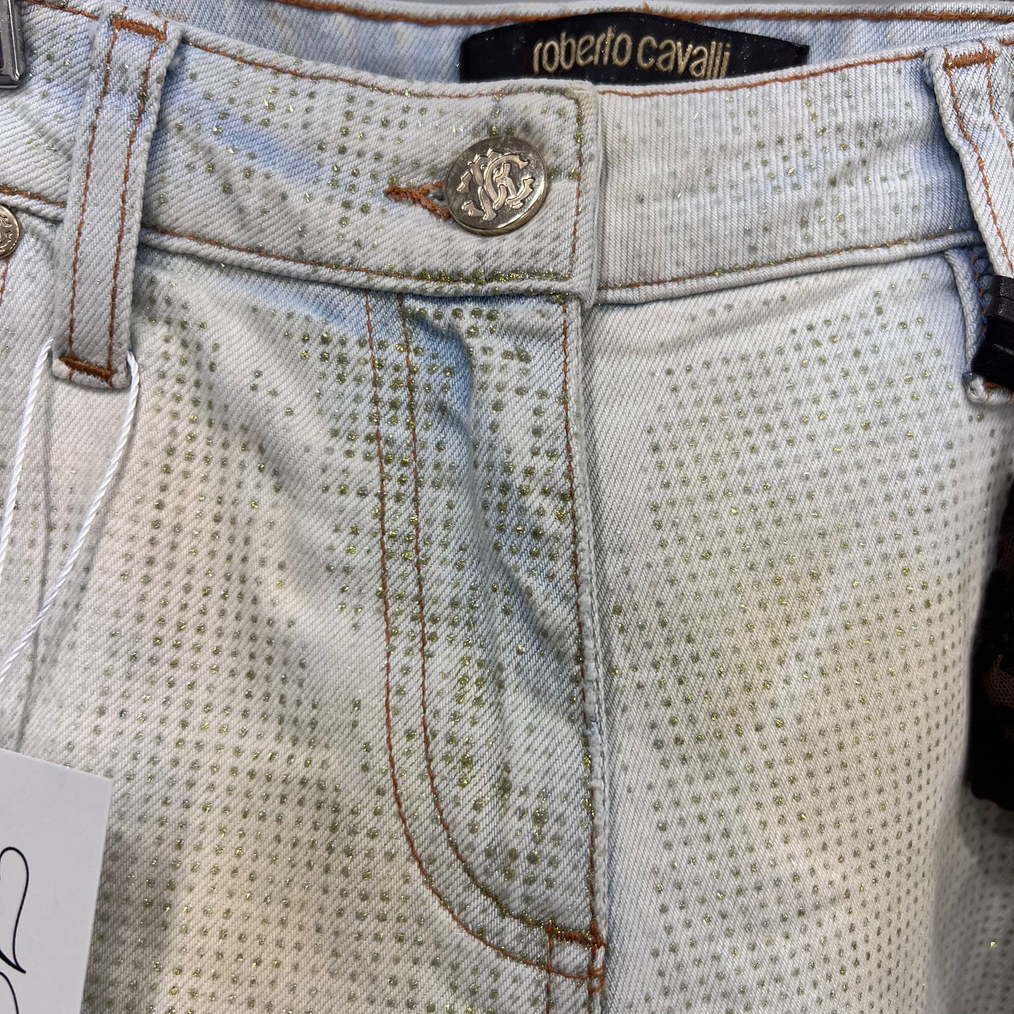 Cavalli Straight Leg Glitter Jeans