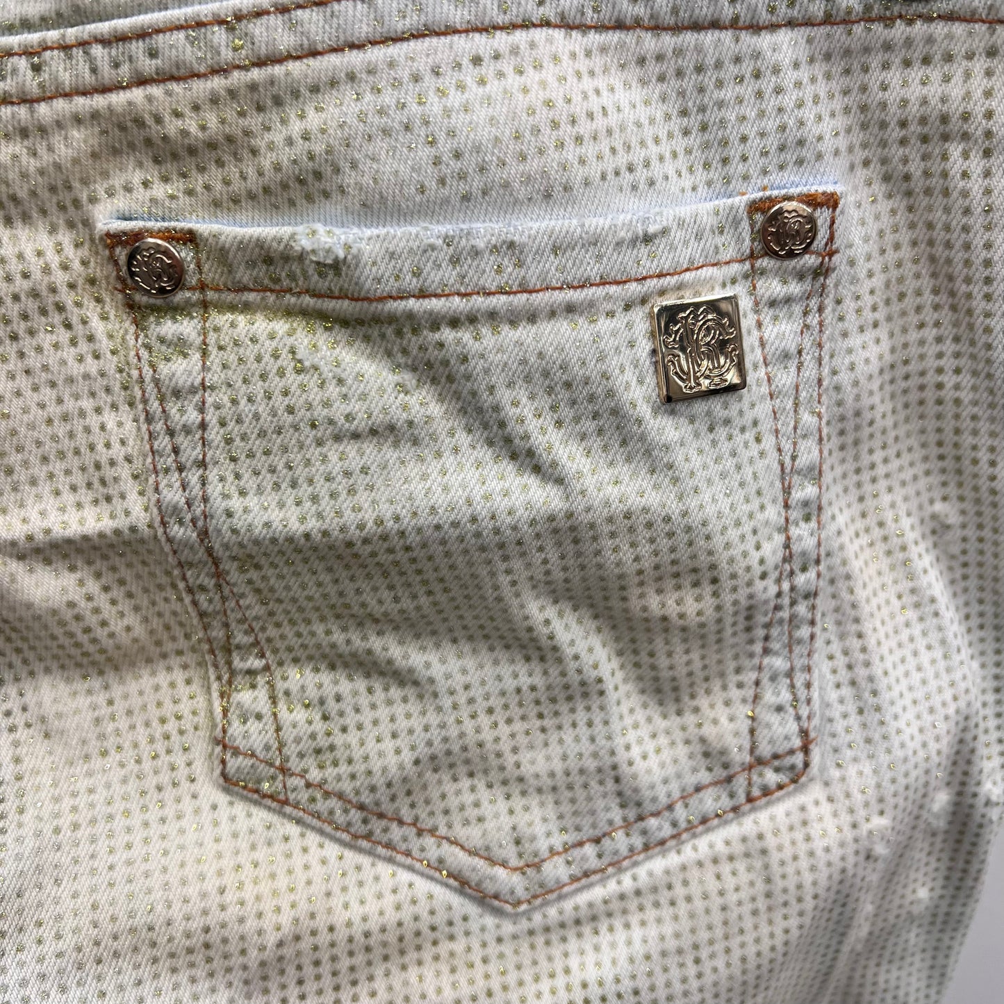 Cavalli Straight Leg Glitter Jeans