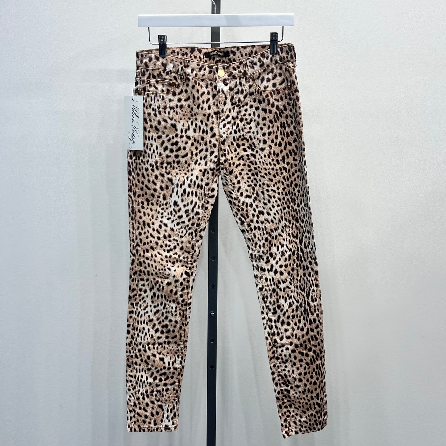 Cavalli Leopard Print Skinny Jeans