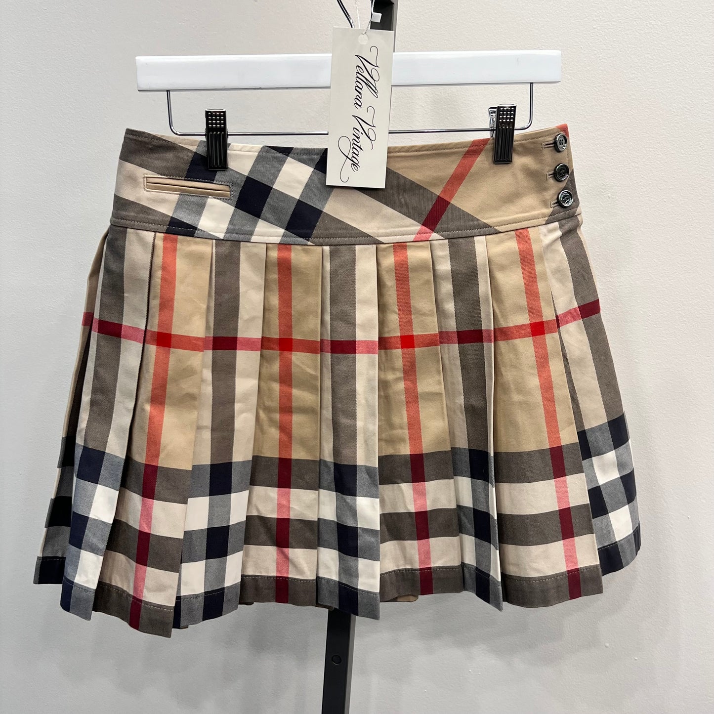 Burberry Plaid Pleated Mini Skirt