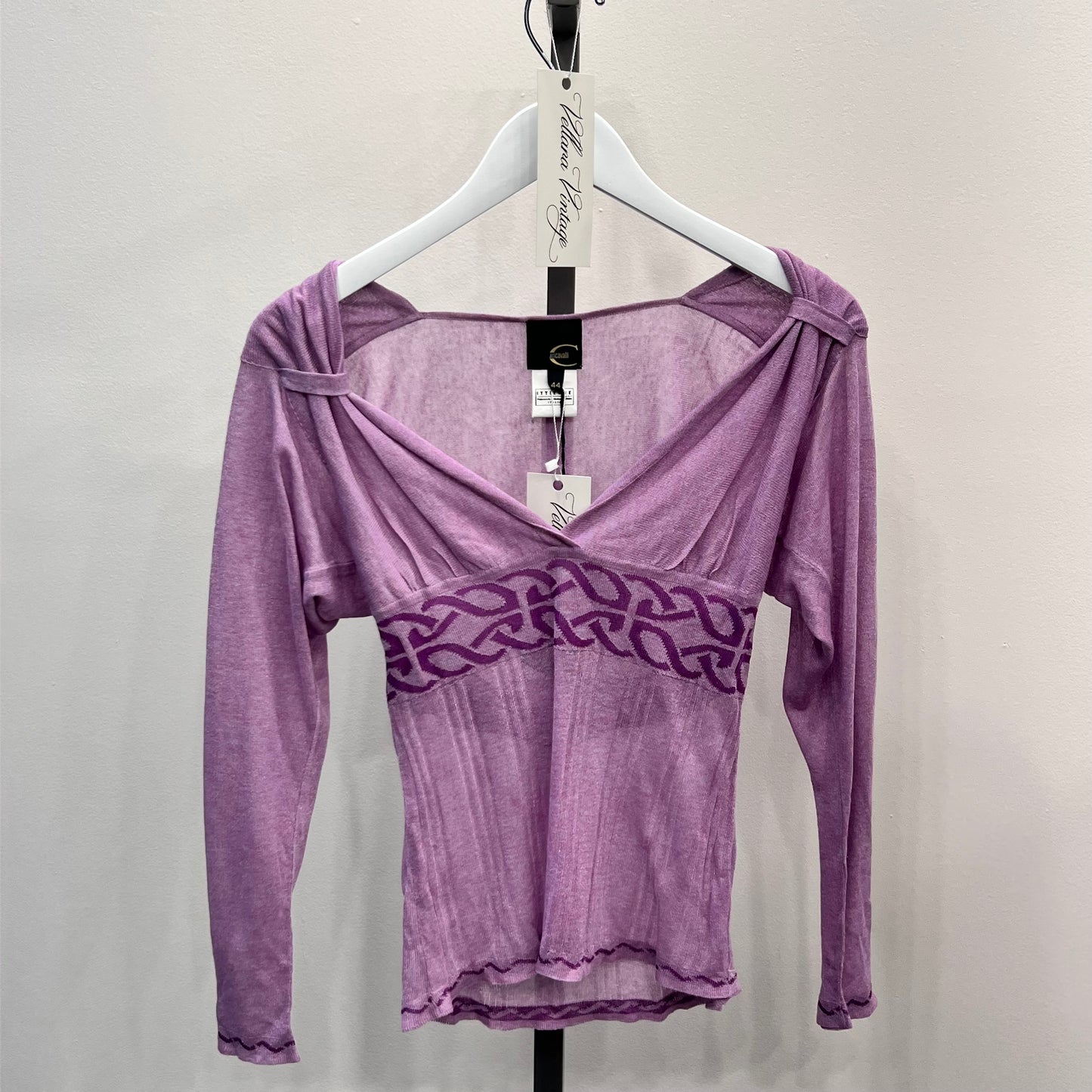 Purple Cavalli Knit 3/4 Sleeve Top