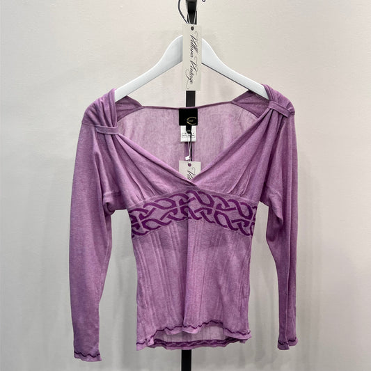 Purple Cavalli Knit 3/4 Sleeve Top