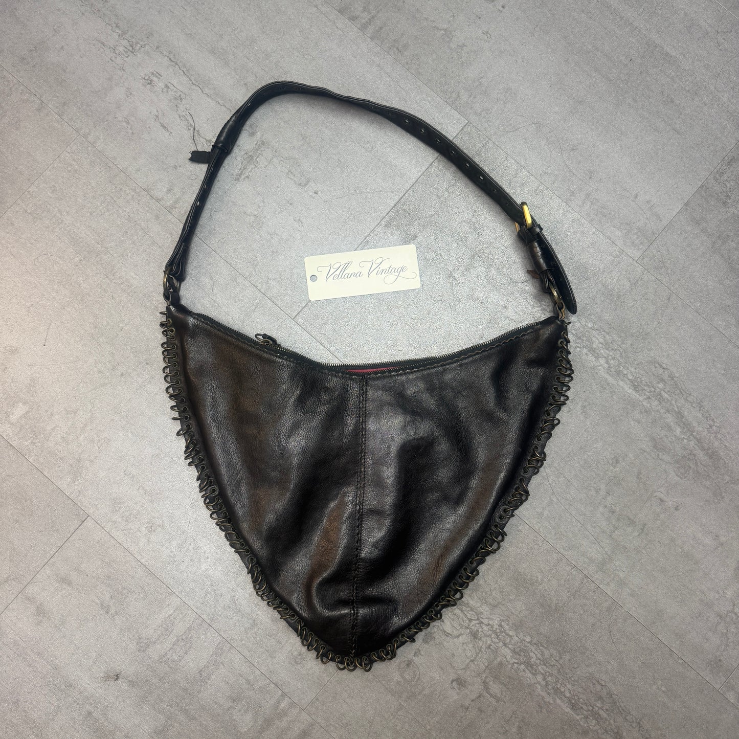 Cesare Paciotti Studded Butterfly Leather Hobo Bag