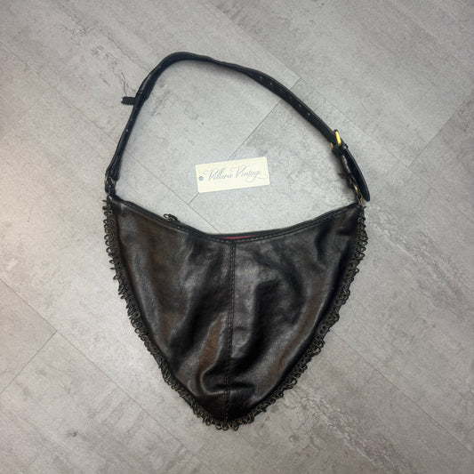 Cesare Paciotti Studded Butterfly Leather Hobo Bag