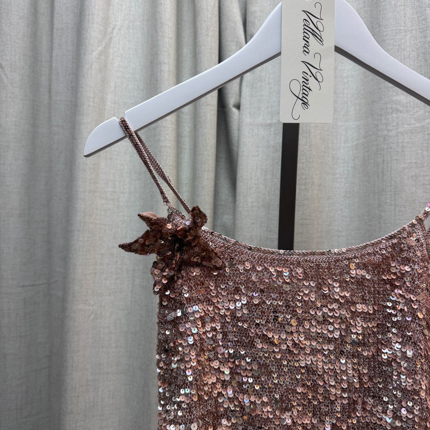Karen Millen Pink Sequin Flower Brooch Tank Top