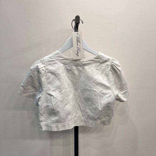 White Cotton Short-sleeve Shrug