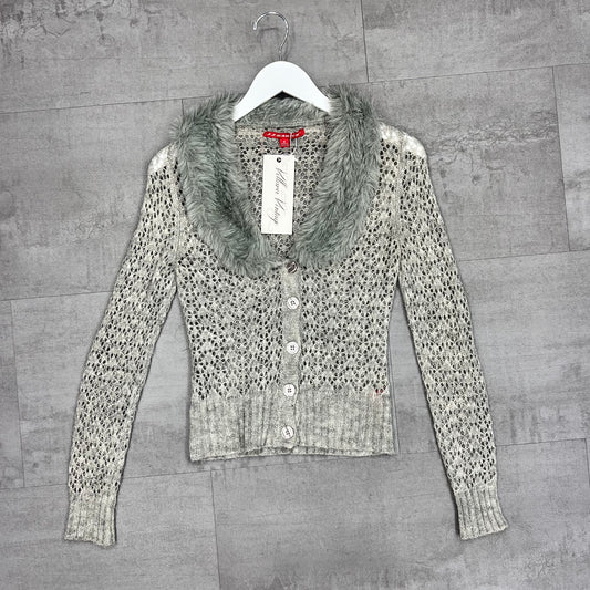 Faux Fur Knit Cardigan