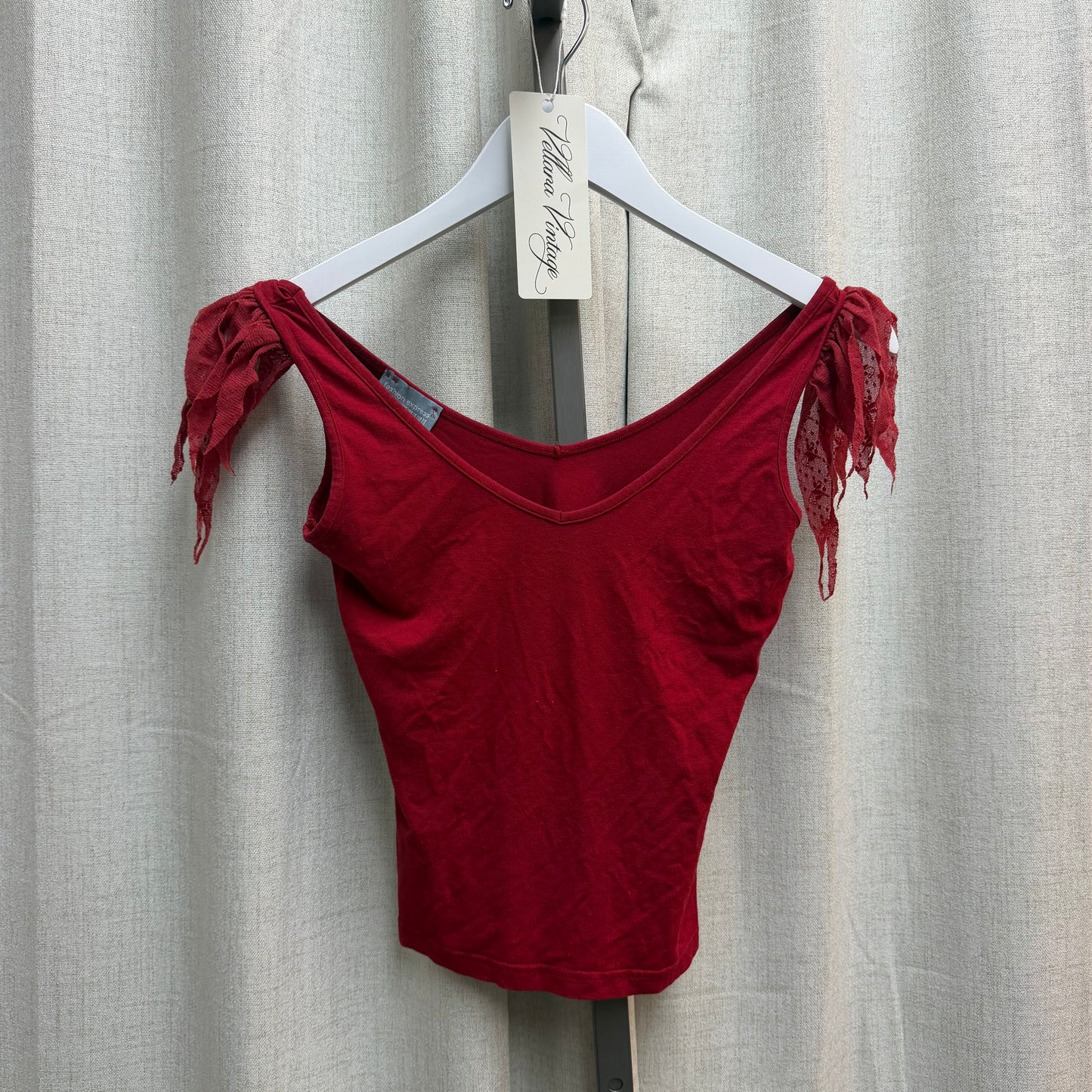 Red Lace Trim Top