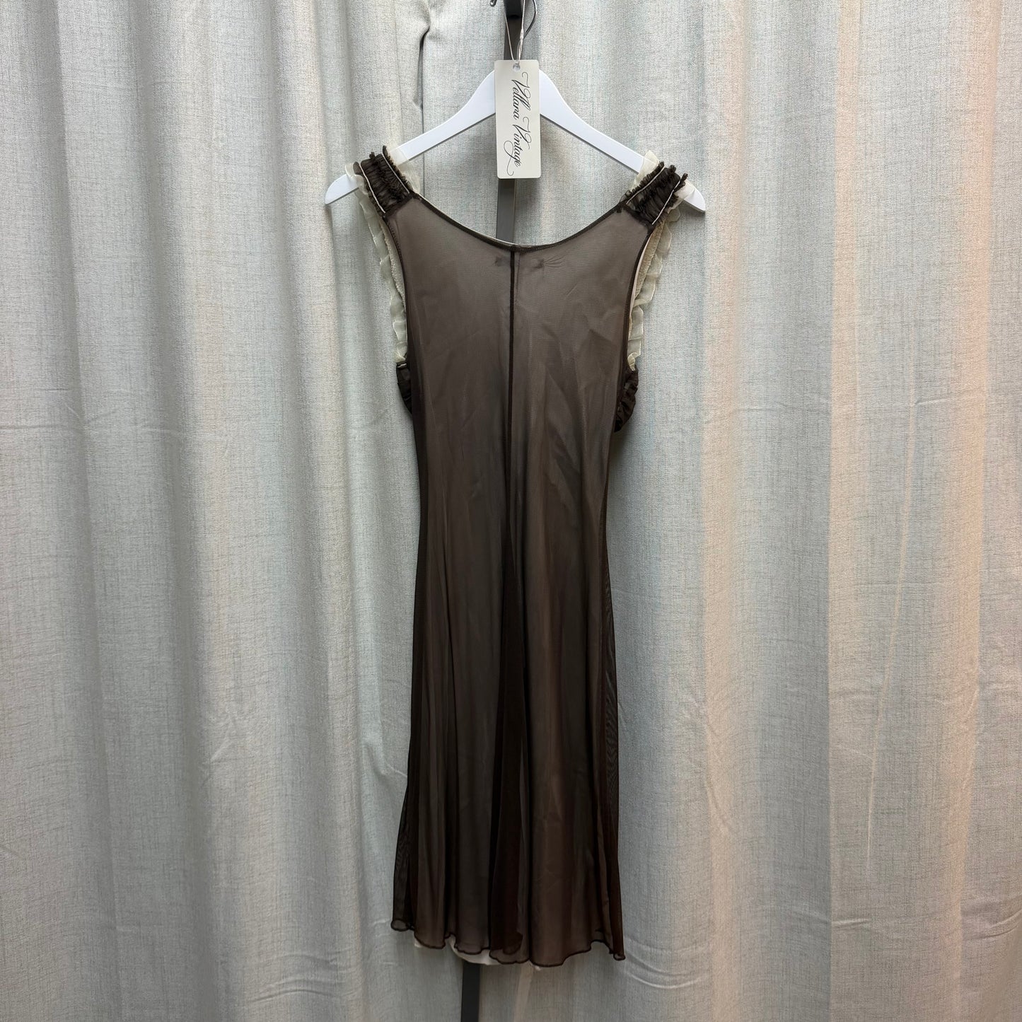 Siste's Brown & Beige Midi Dress