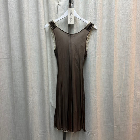 Siste's Brown & Beige Midi Dress