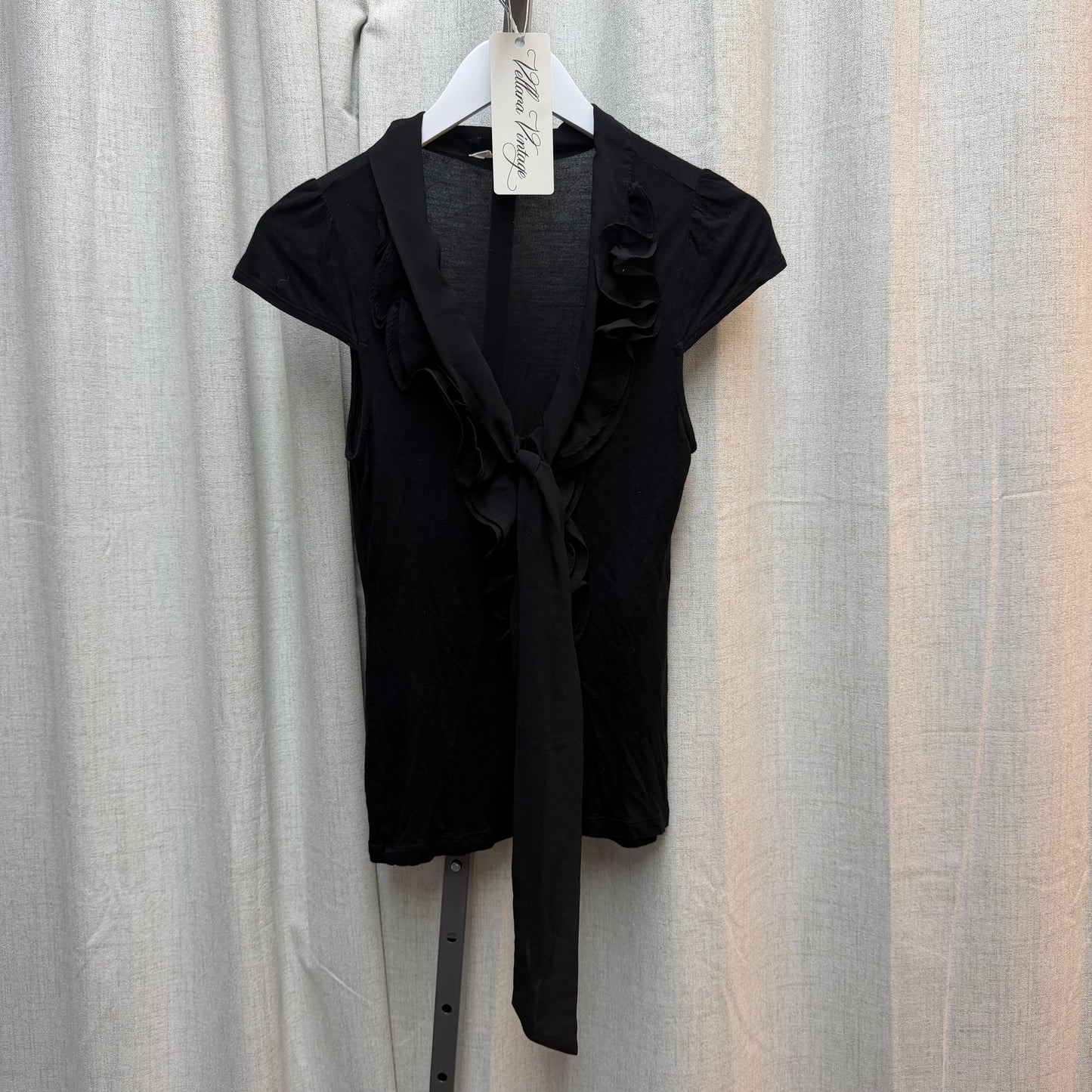 Naf Naf Paris Black Ruffled Blouse