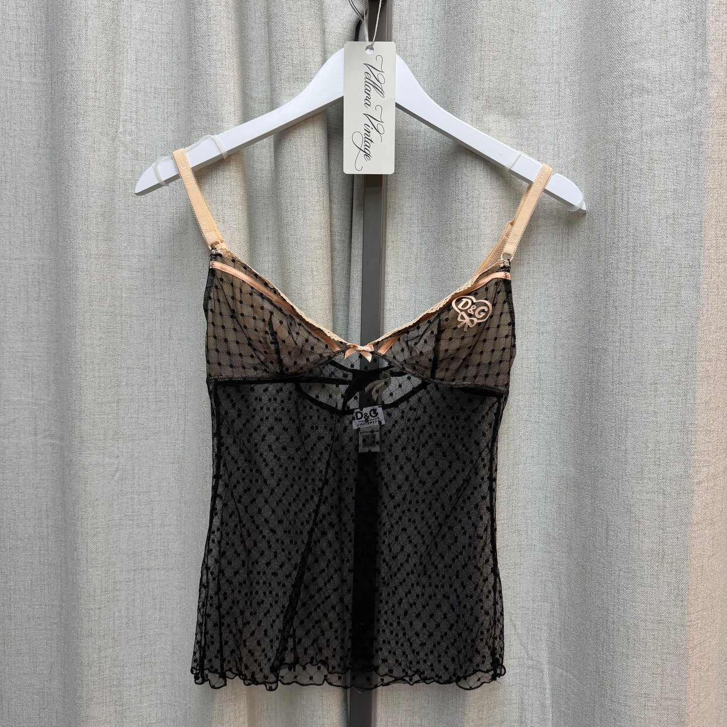 D&G Underwear Black Sheer Lace Cami
