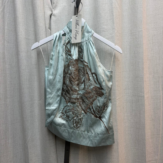 Baby Blue Embroidered Silk Set