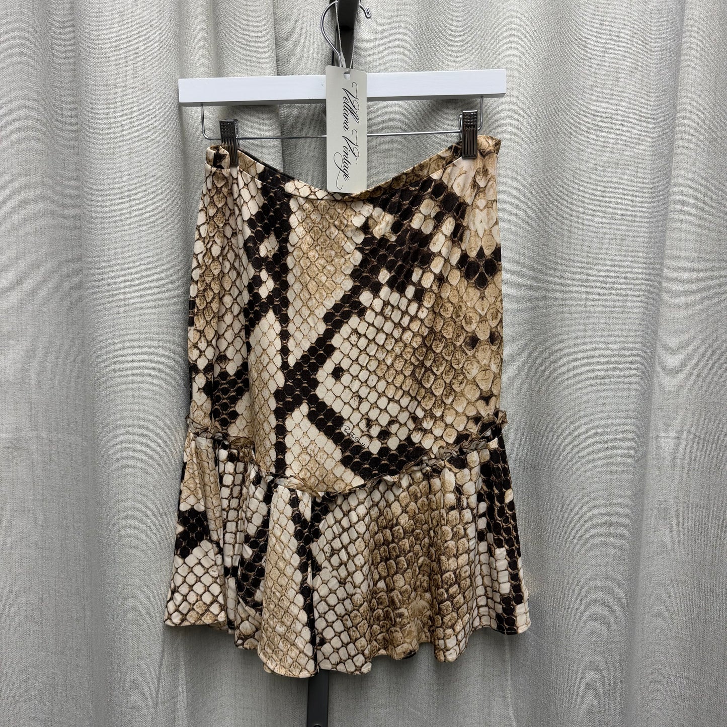 Roberto Cavalli F/W 2007 Snake Print Midi Skirt