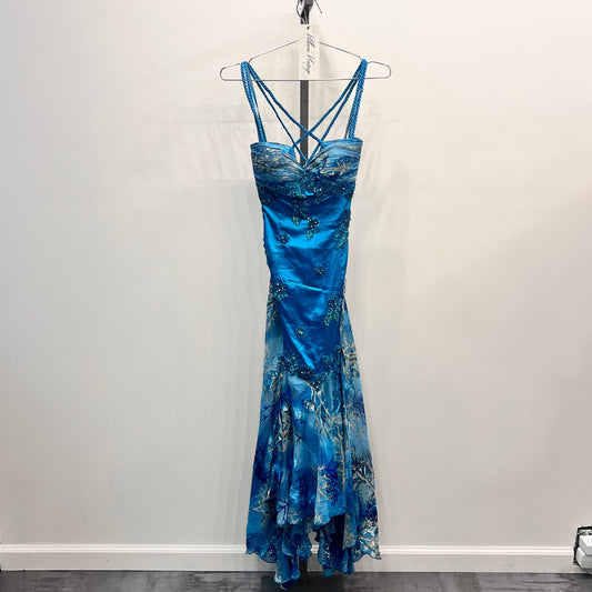 Turquoise Beaded Maxi Dress