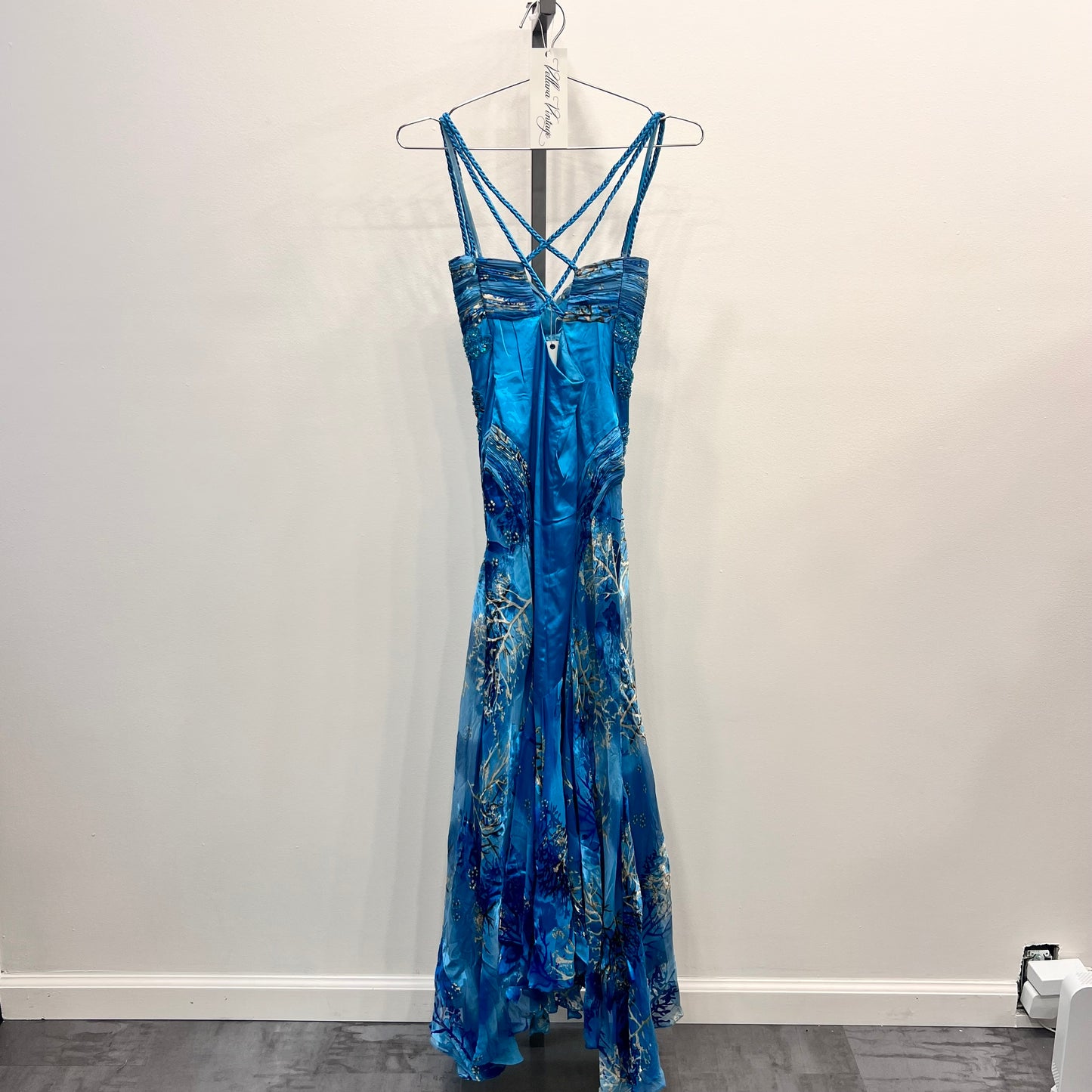 Turquoise Beaded Maxi Dress
