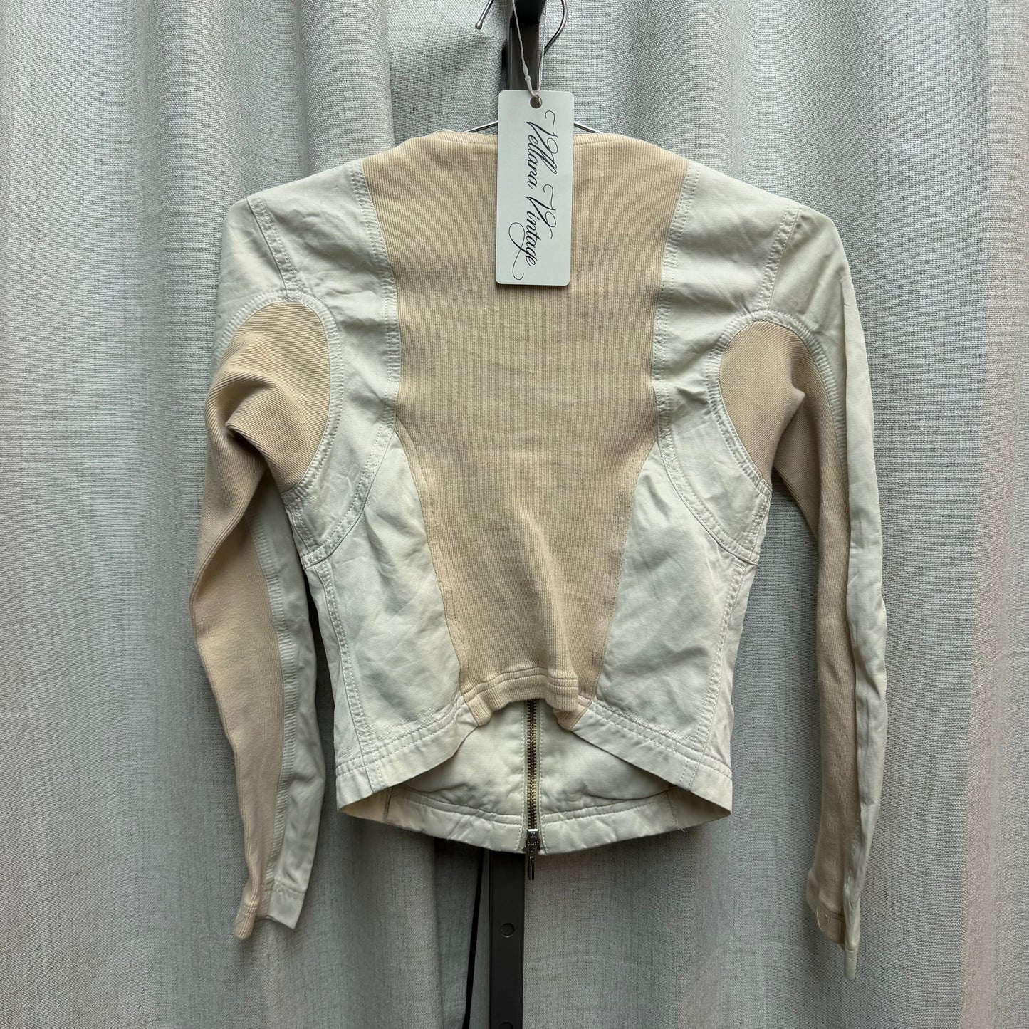 Plein Sud Beige Cropped Fitted Jacket